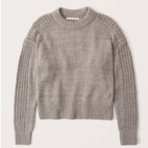 Abercrombie waffle back sweater in taupe, small